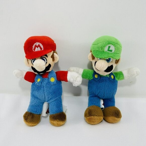 Nintendo Super Mario Luigi Plush Toy Set Brothers Twins Men Red Green Video Game - Picture 2 of 12